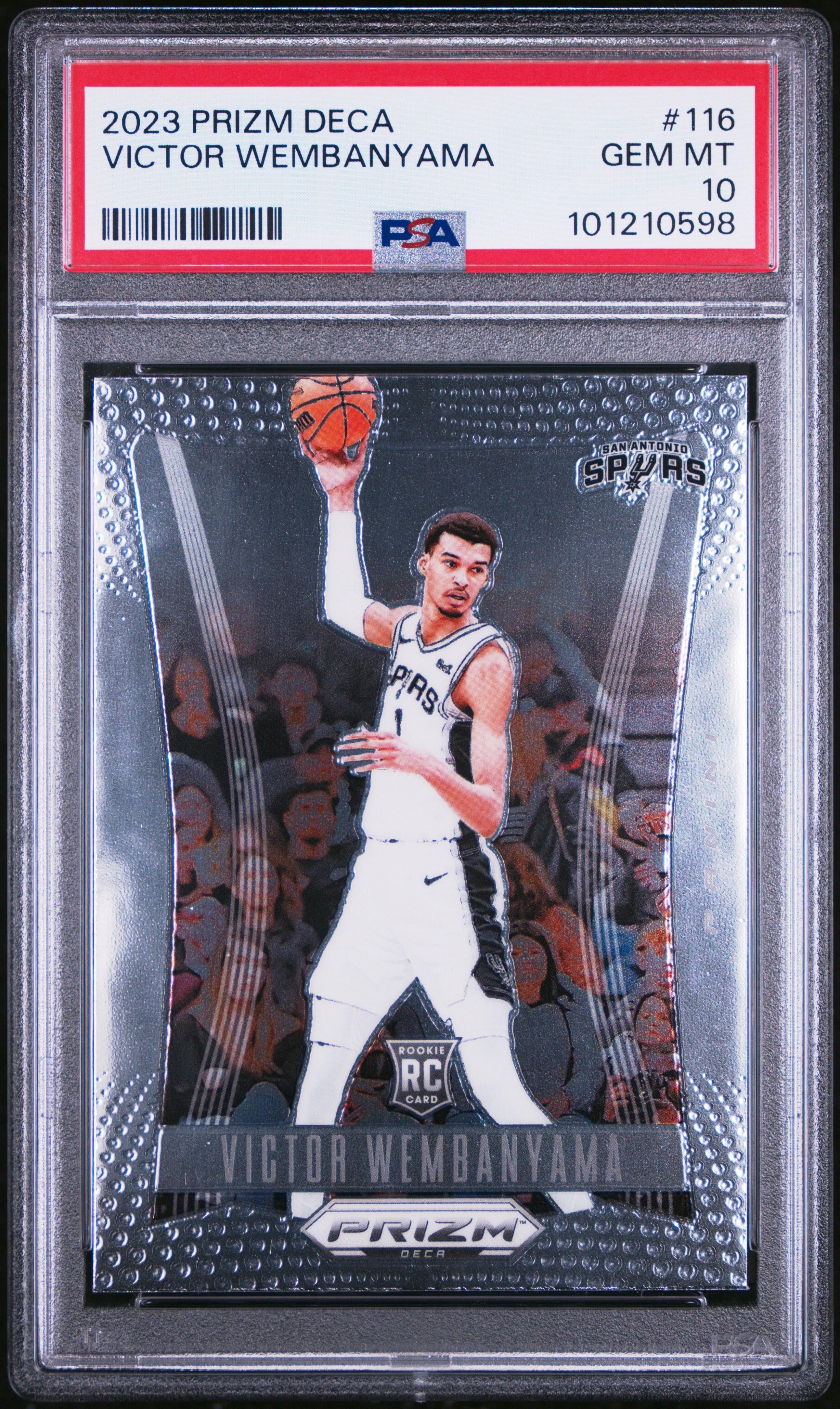 2023 Panini Prizm Deca Victor Wembanyama #116 Gem Mt 10 front