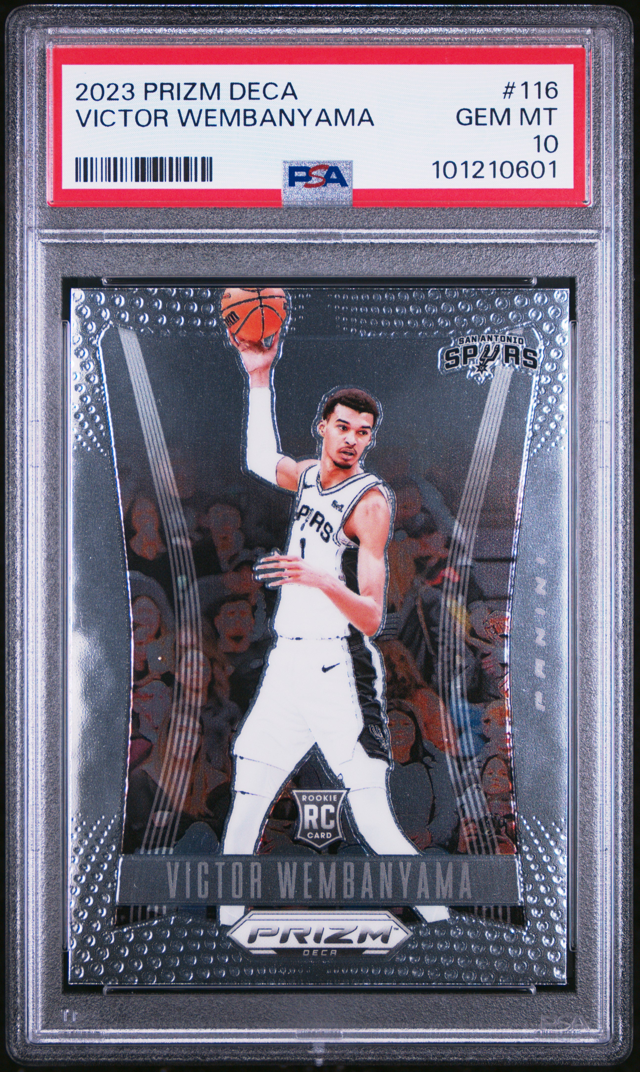 2023 Panini Prizm Deca Victor Wembanyama #116 Gem Mt 10 front