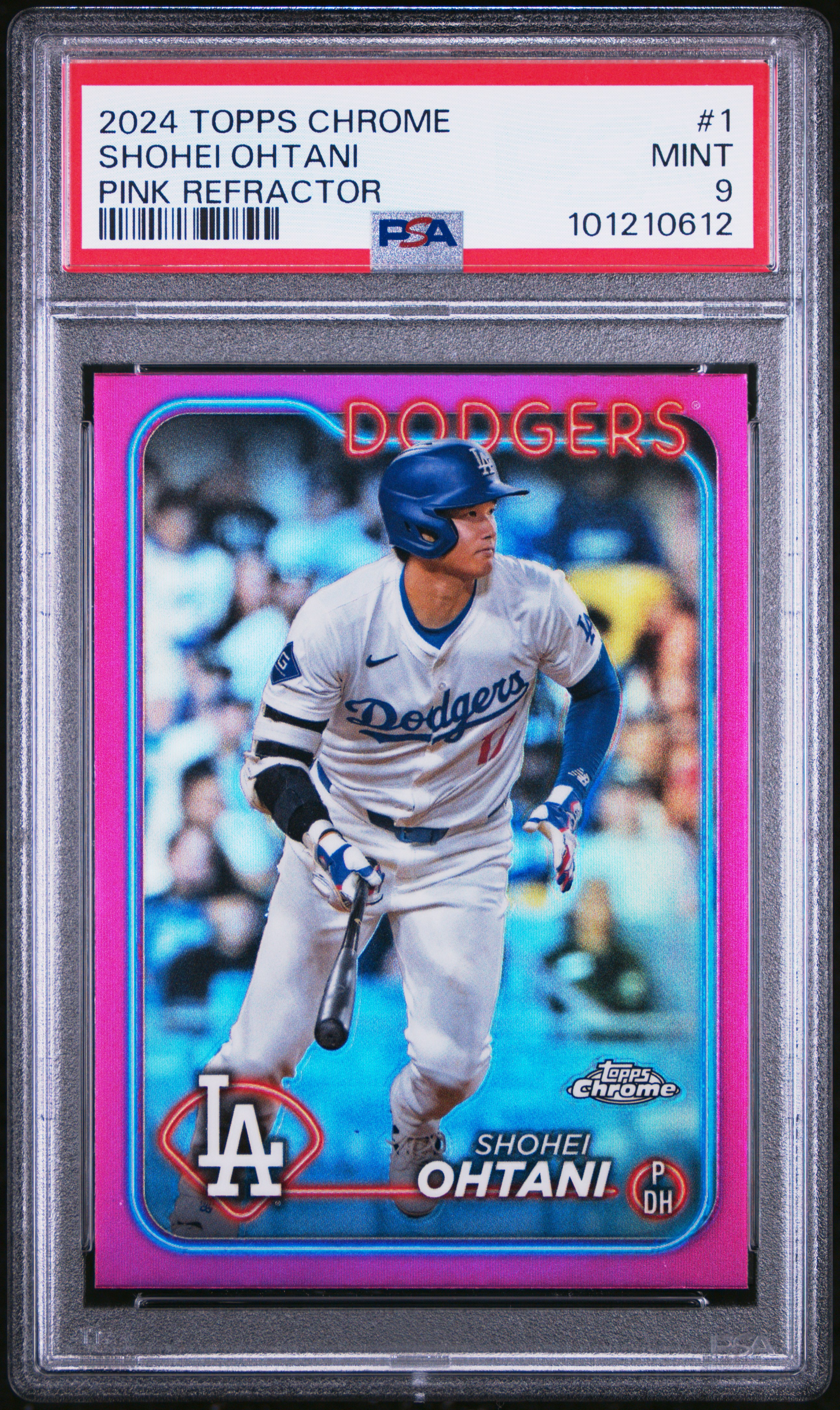 2024 Topps Chrome Shohei Ohtani #1 (Pink Refractor) Mint 9 front