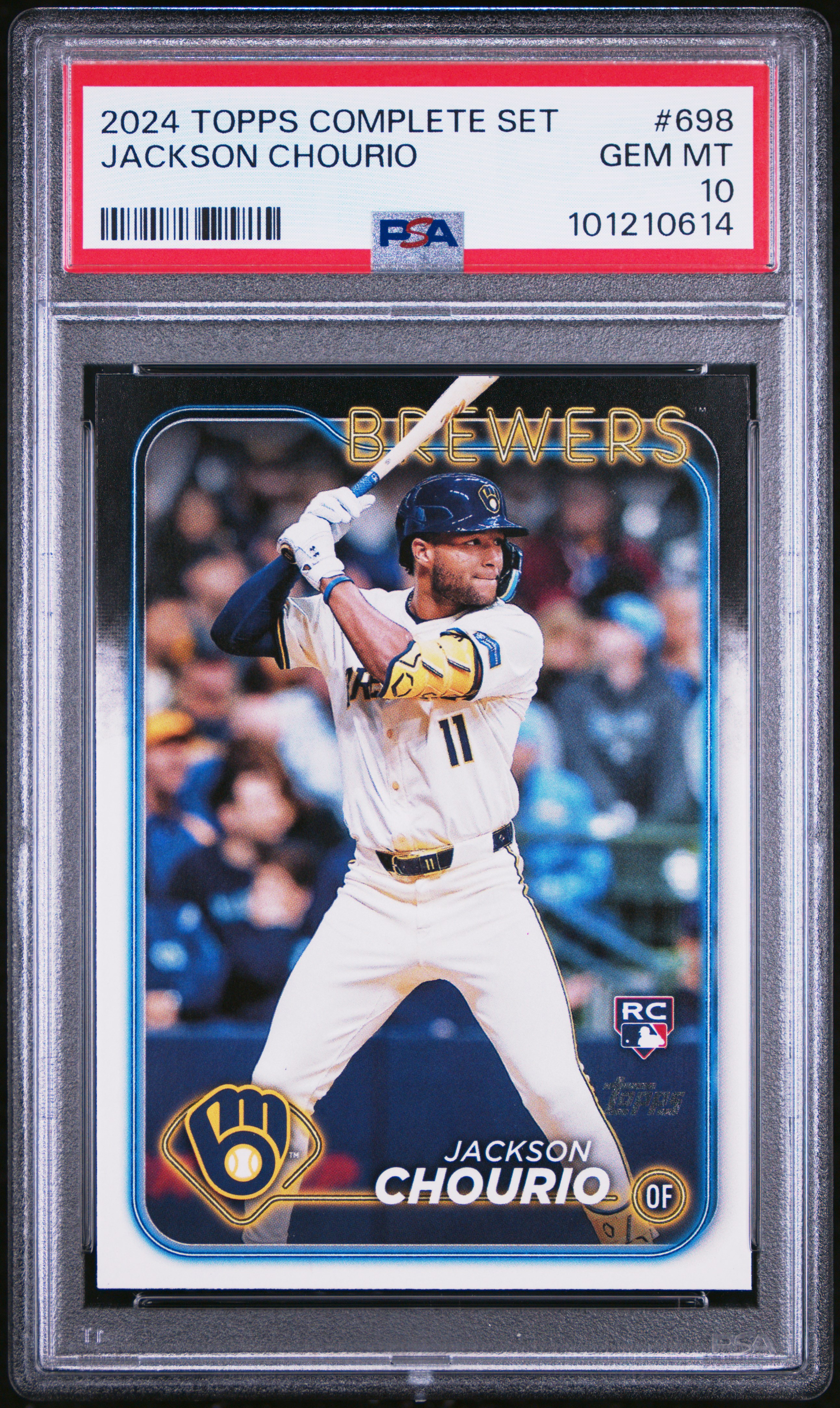 2024 Topps Complete Set Jackson Chourio #698 Gem Mt 10 front