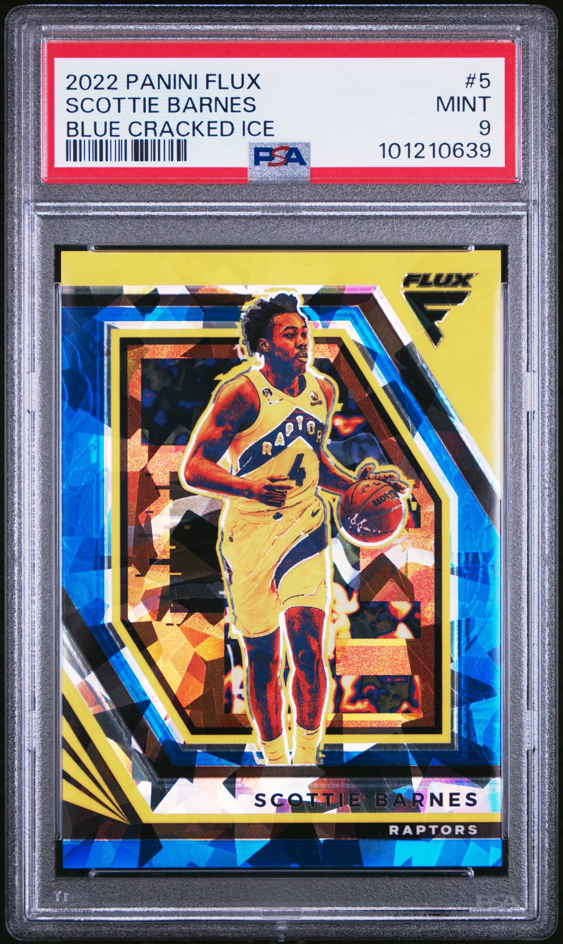 2022 Panini Flux Scottie Barnes #5 (Blue Cracked Ice) Mint 9 front