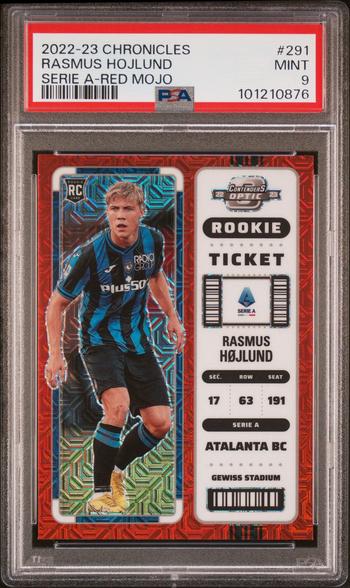 2022-23 Panini PANINI CHRONICLES SERIE A-RED MOJO #291 Rasmus Hojlund front