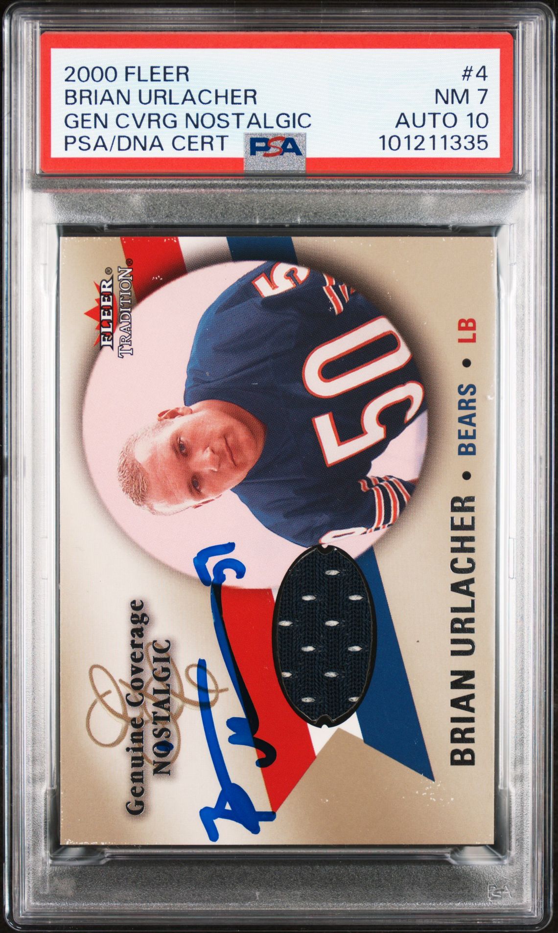 2000 Fleer FLEER GENUINE COVERAGE NOSTALGIC GEN CVRG NOSTALGIC #4 Brian Urlacher front