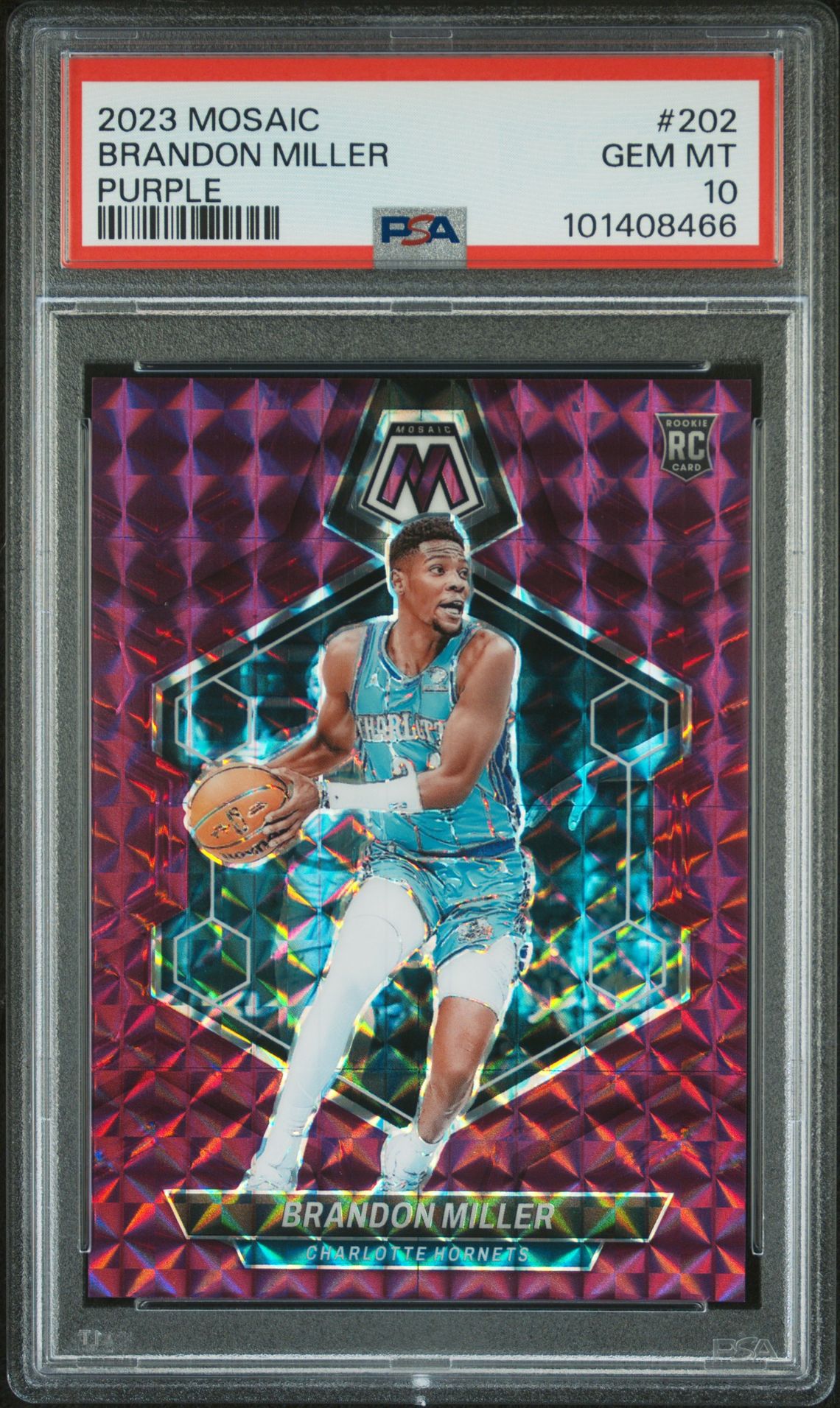 2023 Panini PANINI MOSAIC PURPLE #202 Brandon Miller front