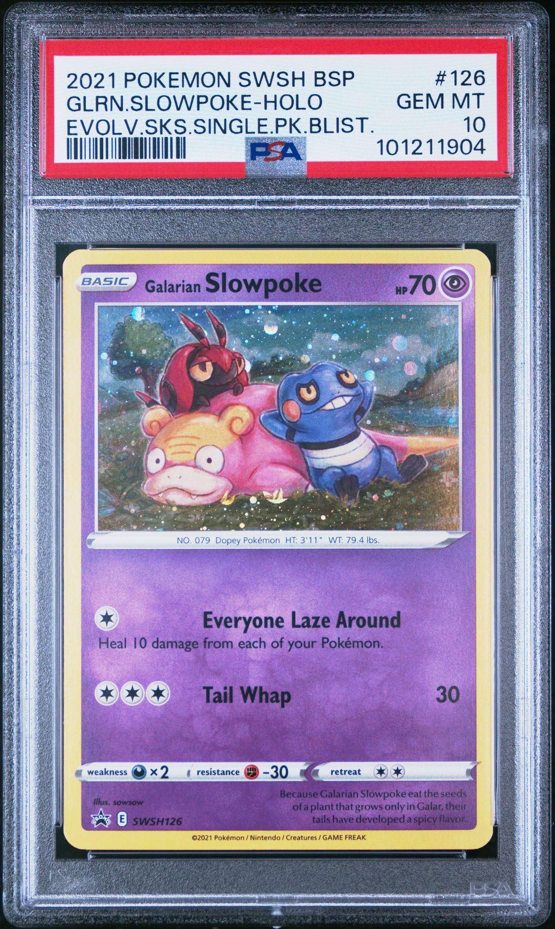 2021 Pokemon POKEMON SWSH BLACK STAR PROMO EVOLV.SKS.SINGLE.PK.BLIST. #126 Glrn.Slowpoke-Holo front