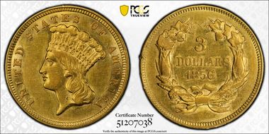 1856 $3 AU55