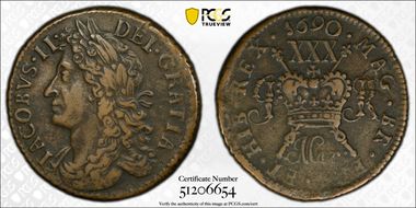 1690 Mar 1/2 Cr S-6579J Gun Money XF40