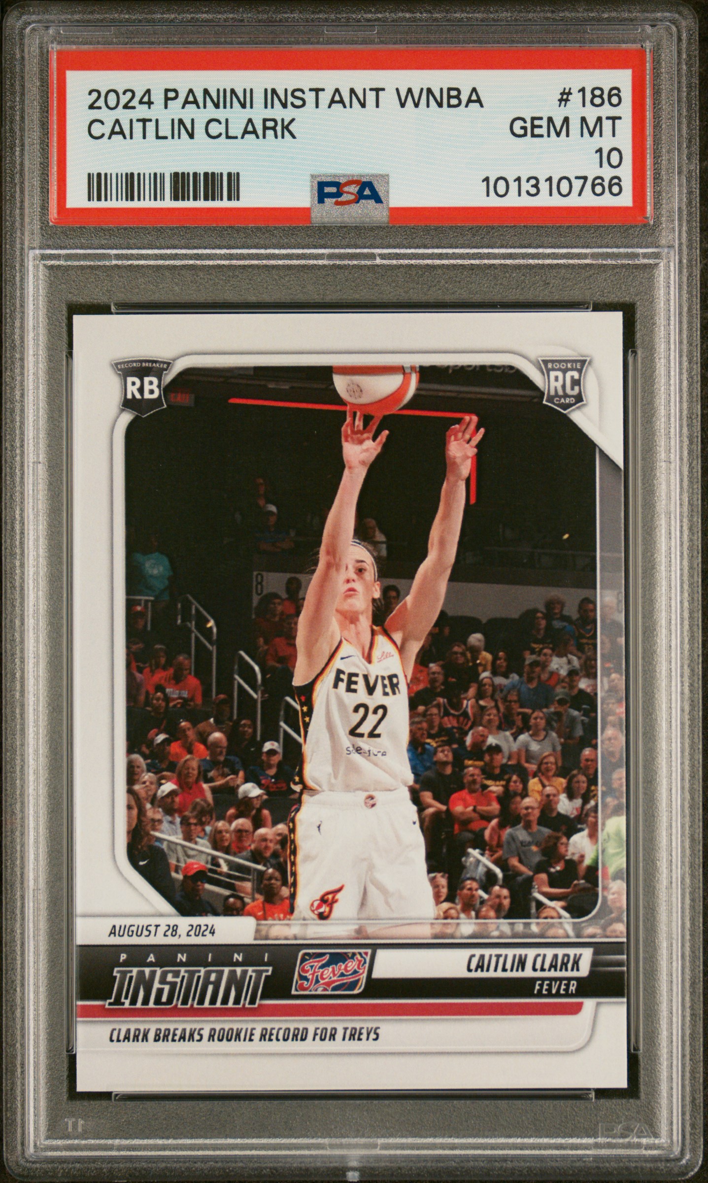 2024 Panini Instant Wnba Caitlin Clark #186 Gem Mt 10 front