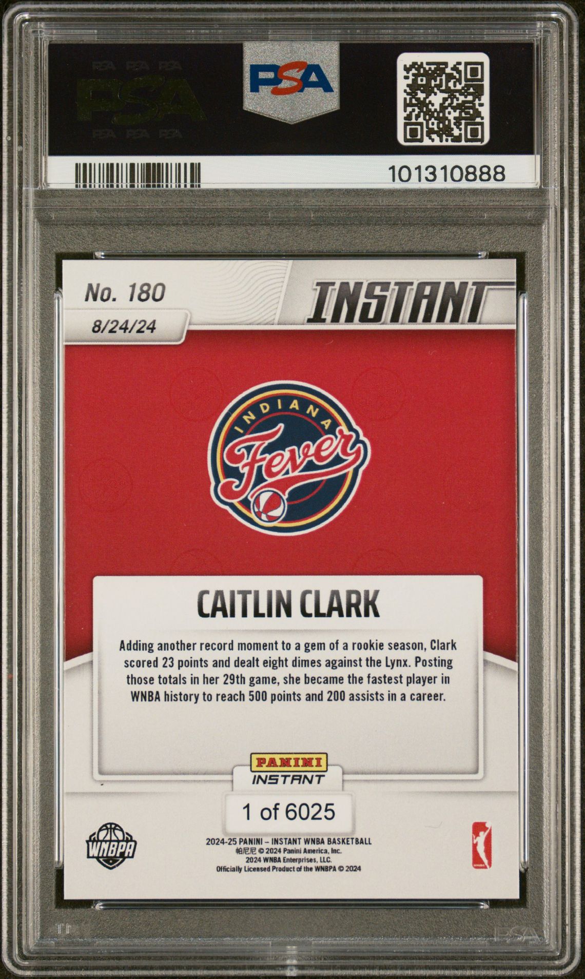 2024 Panini Instant Wnba Caitlin Clark #180 Gem Mt 10 back