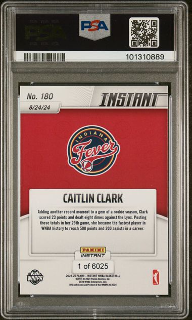 2024 Panini Instant Wnba Caitlin Clark #180 Gem Mt 10 back