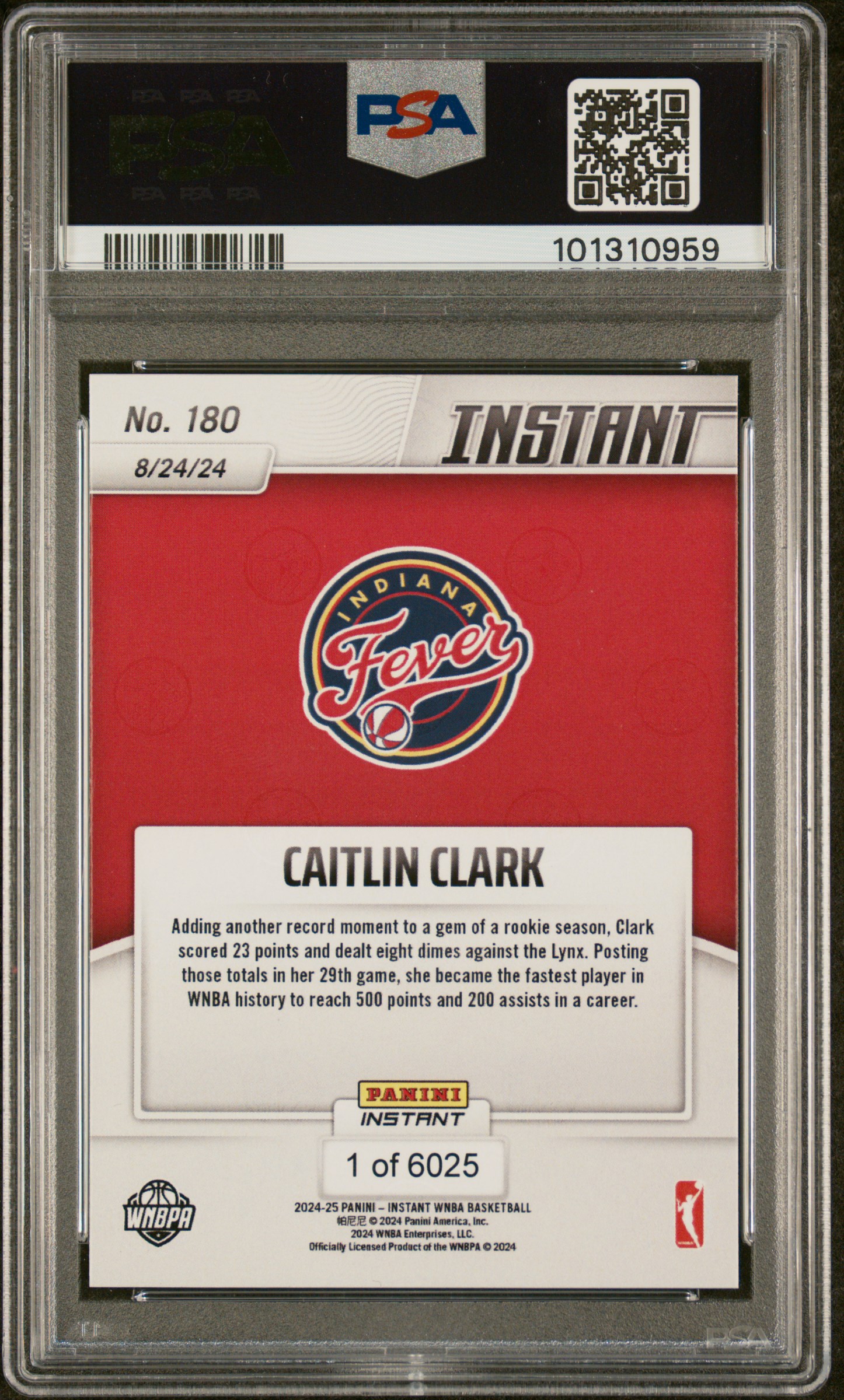 2024 Panini Instant Wnba Caitlin Clark #180 Mint 9 back