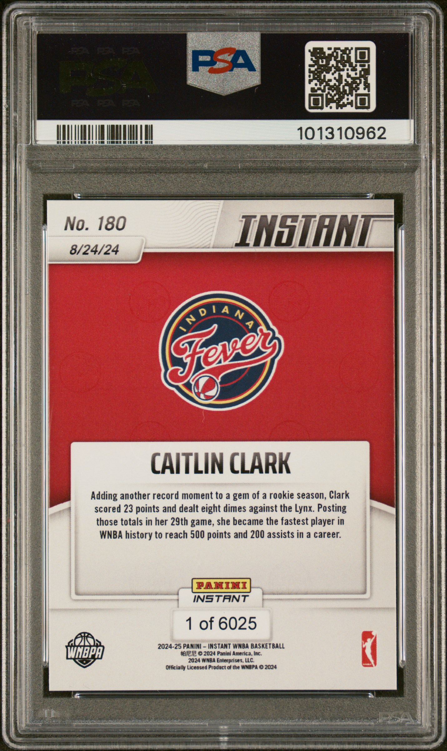 2024 Panini Instant Wnba Caitlin Clark #180 Mint 9 back