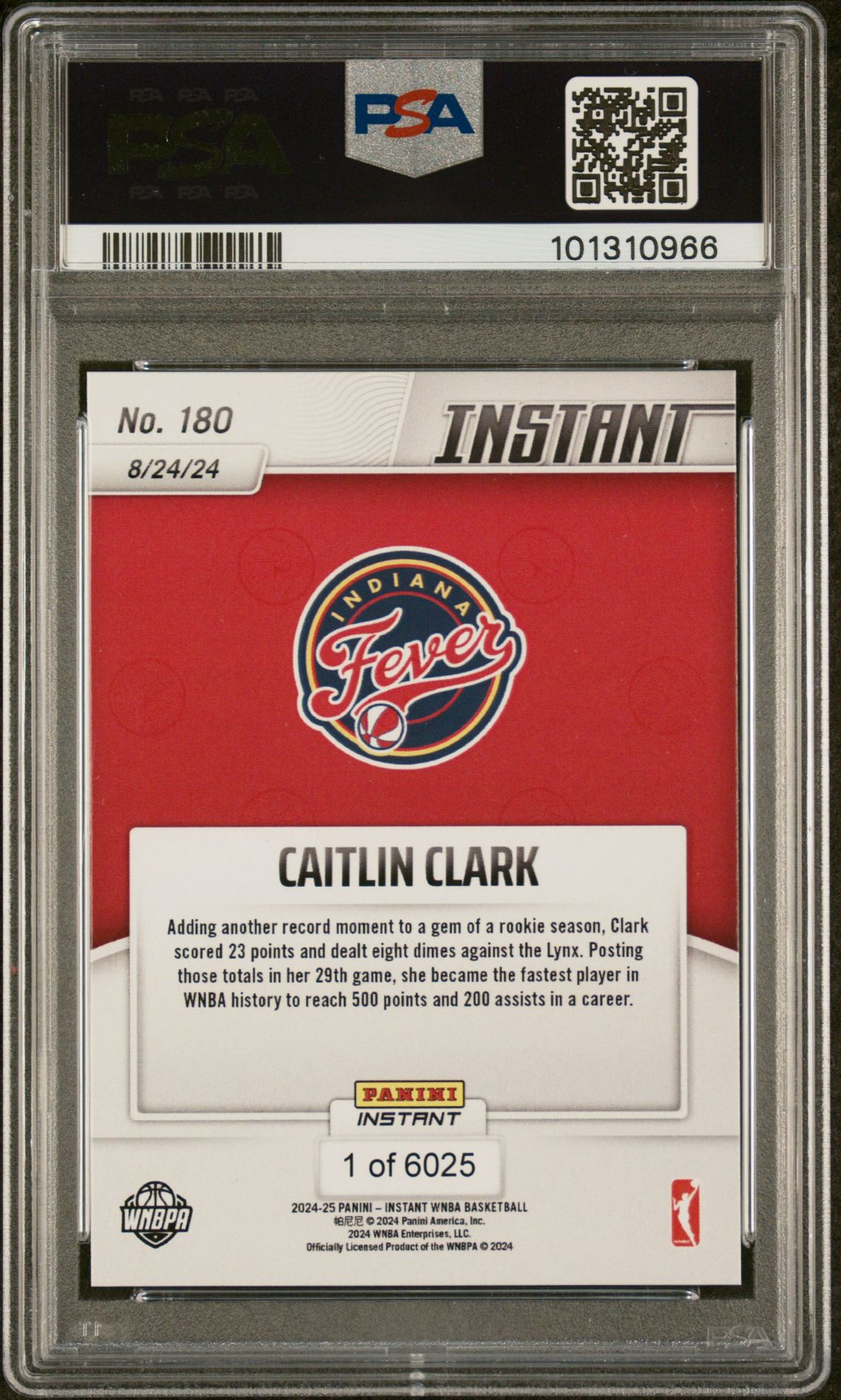 2024 Panini Instant Wnba Caitlin Clark #180 Mint 9 back