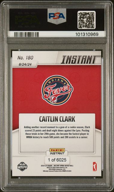 2024 Panini Instant Wnba Caitlin Clark #180 Mint 9 back