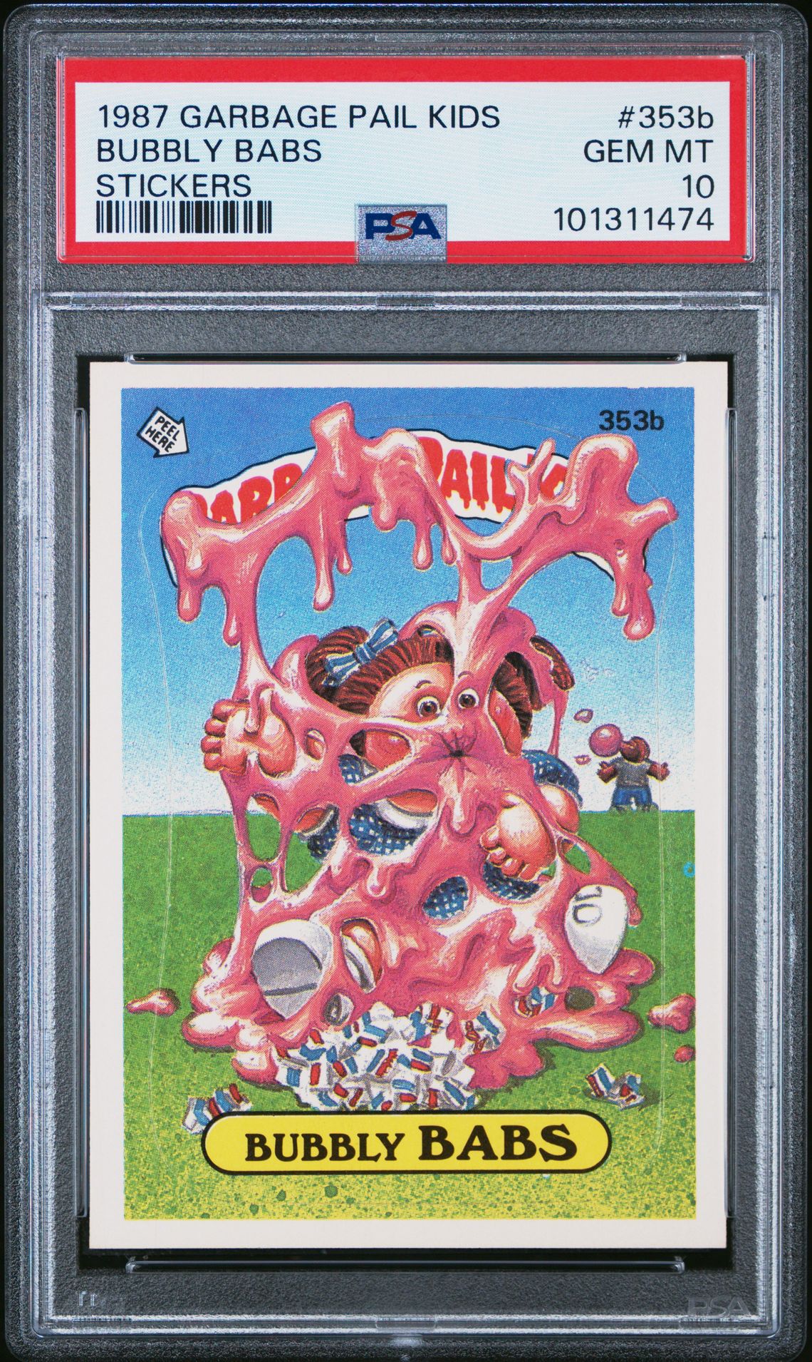 1987 Topps GARBAGE PAIL KIDS STICKERS #353B Bubbly Babs front