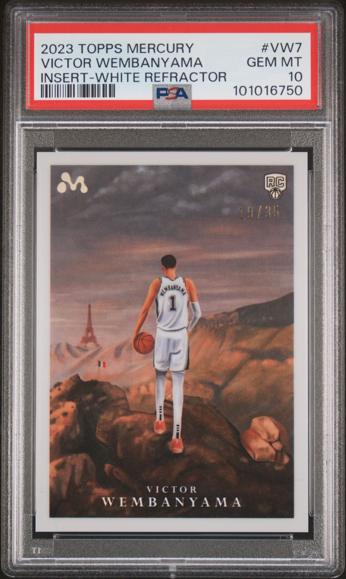 2023 Topps TOPPS MERCURY: VICTOR WEMBANYAMA INSERT WHITE REFRACTOR #VW7 Victor Wembanyama front