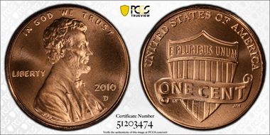 2010-D 1C Shield MS67RD