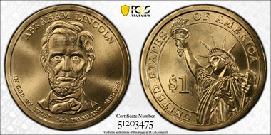 2010-D $1 Abraham Lincoln - Pos A Satin Finish SP67