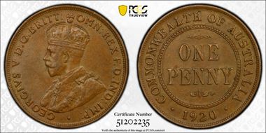 1920 .//.  1D Dot above & below AU58BN