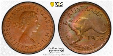 1956 Y. (p) 1D KM-56 MS64BN