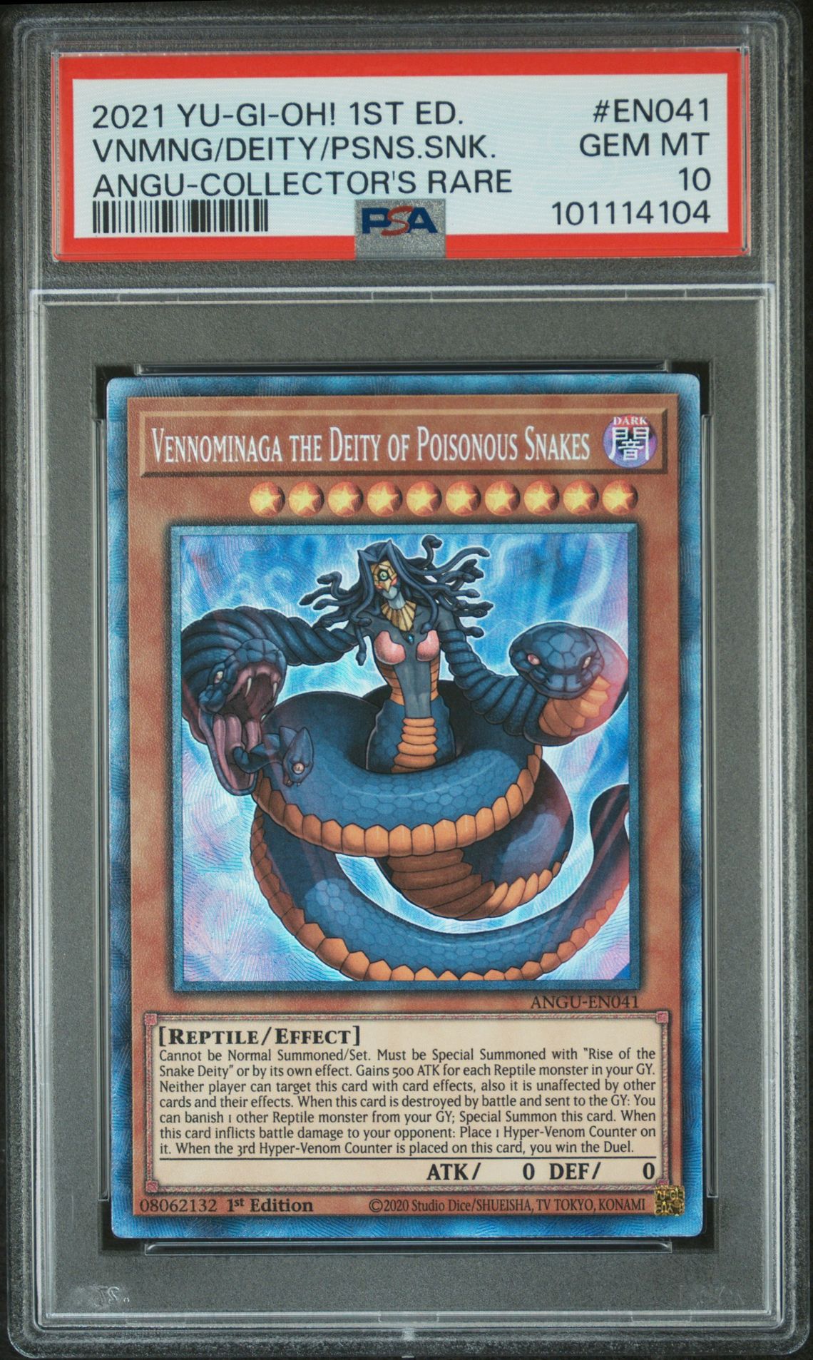 2021 Yu-Gi-Oh! YU-GI-OH! ANCIENT GUARDIANS ANGU-COLLECTOR'S RARE #EN041 Vnmng/Deity/Psns.Snk. front
