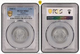 1945-C 1 Fr Gad-473a F-221 MS63