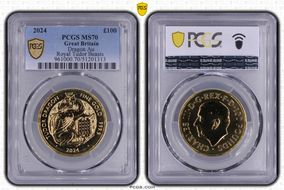 2024 £100 Dragon Au Royal Tudor Beasts MS70