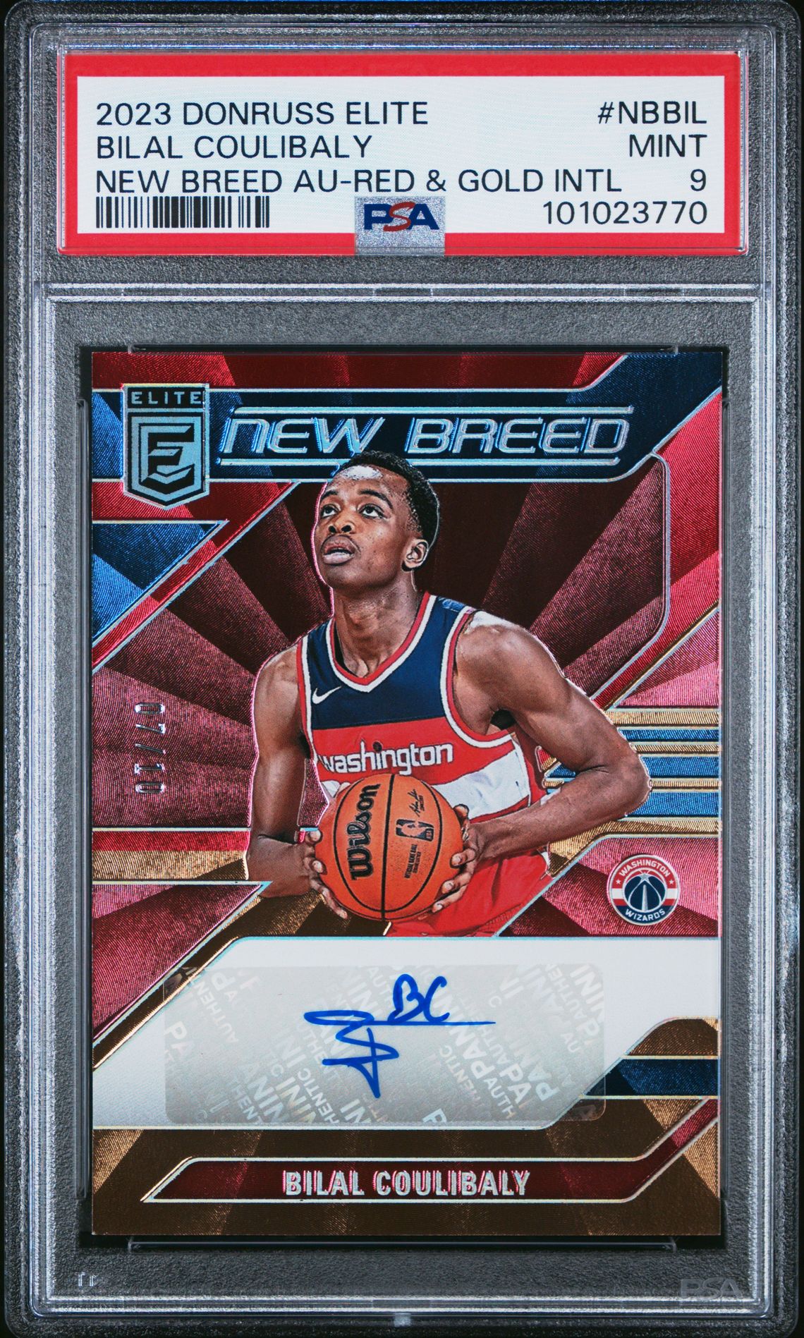 2023 Panini PANINI DONRUSS ELITE NEW BREED AUTOGRAPHS Gold #NBBIL Bilal Coulibaly front