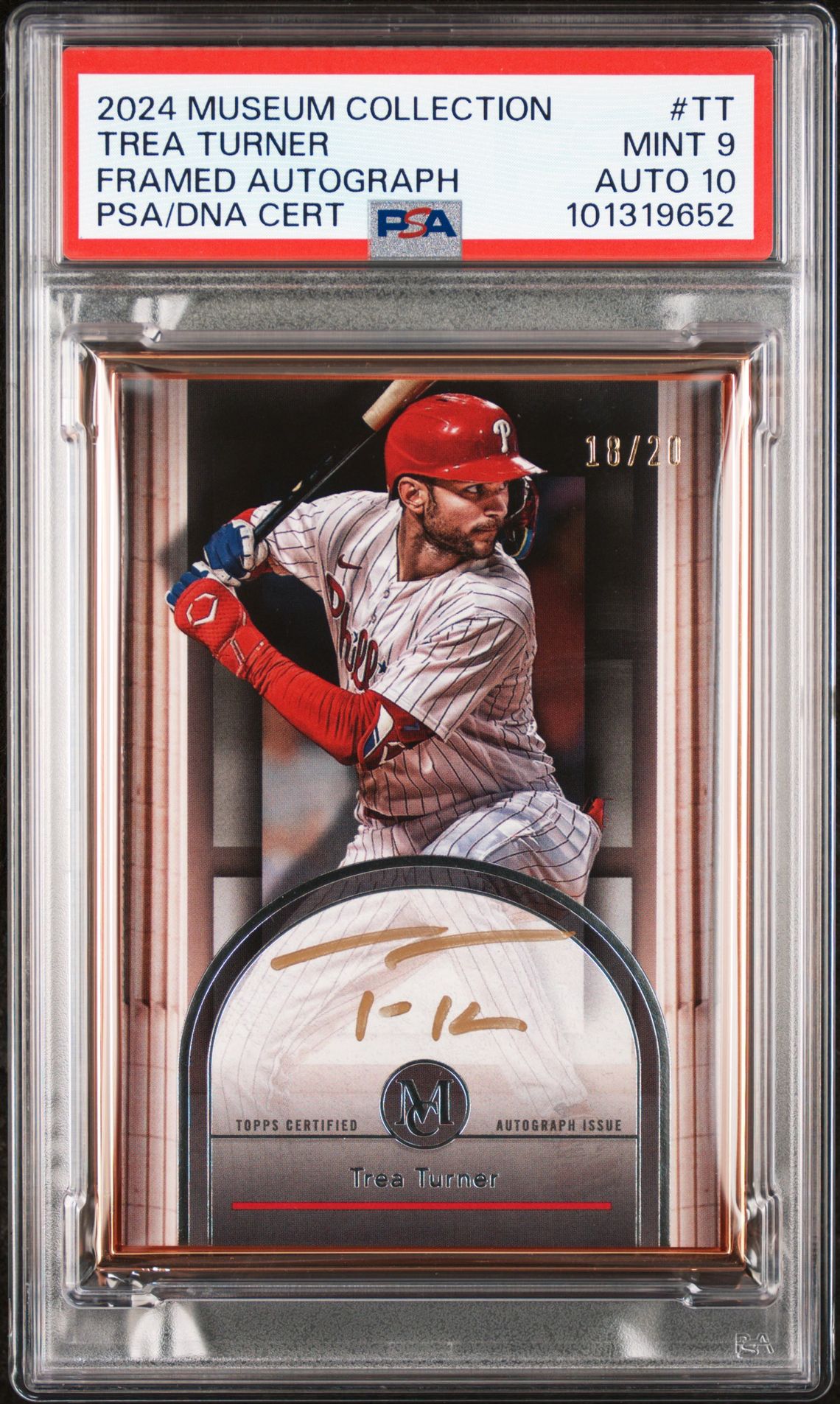 2024 Topps TOPPS MUSEUM COLLECTION MUSEUM FRAMED AUTOGRAPHS #TT Trea Turner front