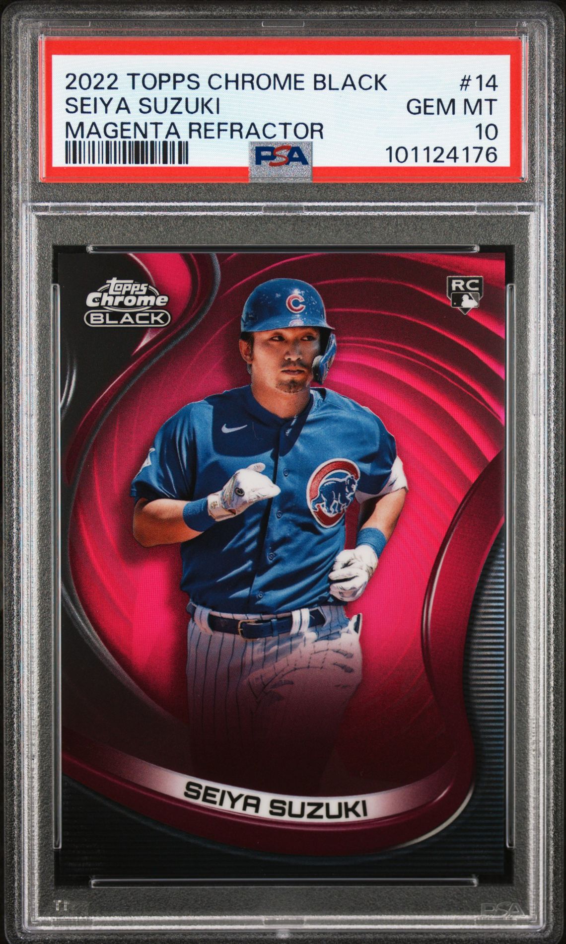 2022 Topps TOPPS CHROME BLACK MAGENTA REFRACTOR #14 Seiya Suzuki front