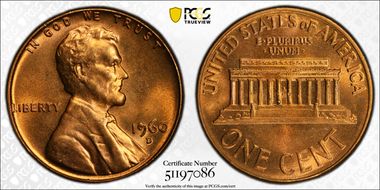 1960-D 1C Large Date MS67RD