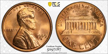 1969-D 1C MS67RD