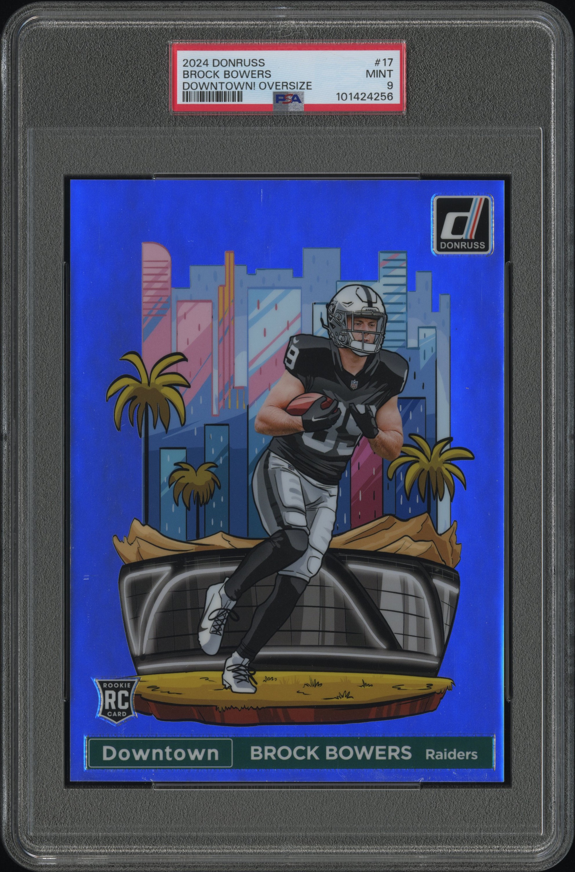 2024 Panini Donruss Downtown! Brock Bowers #17 (Downtown!-Oversize) Mint 9 front