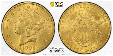 1906 $20 MS61