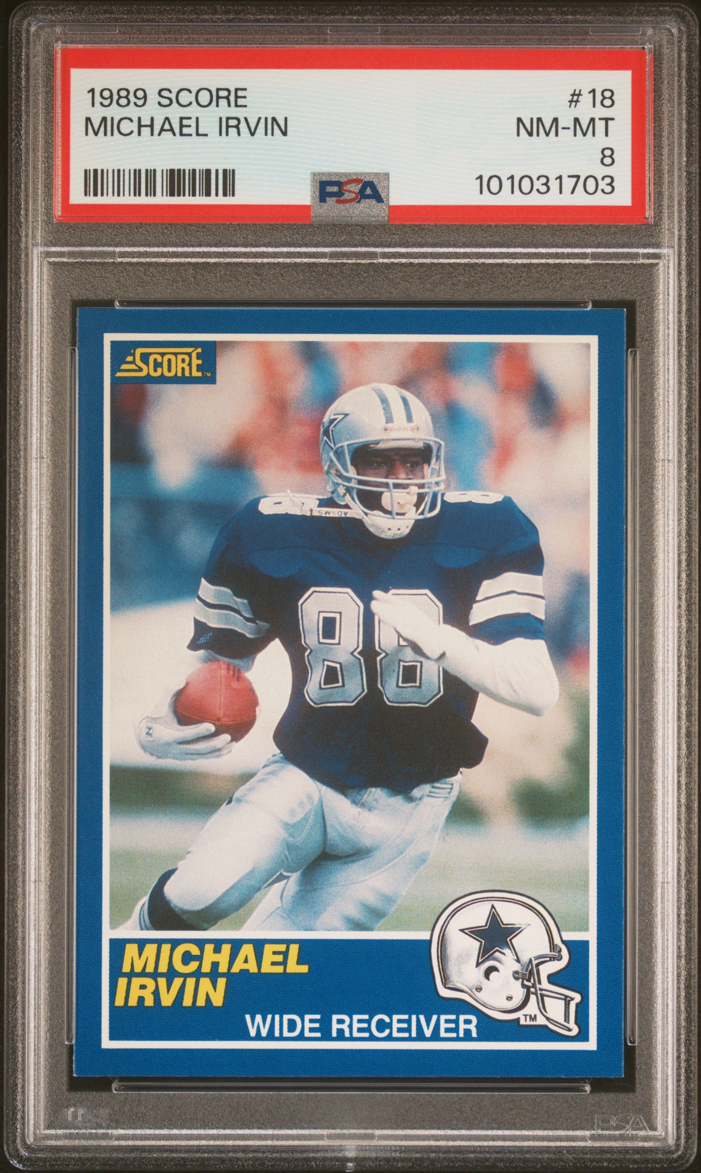 1989 Score Michael Irvin #18 Nm-Mt 8 front