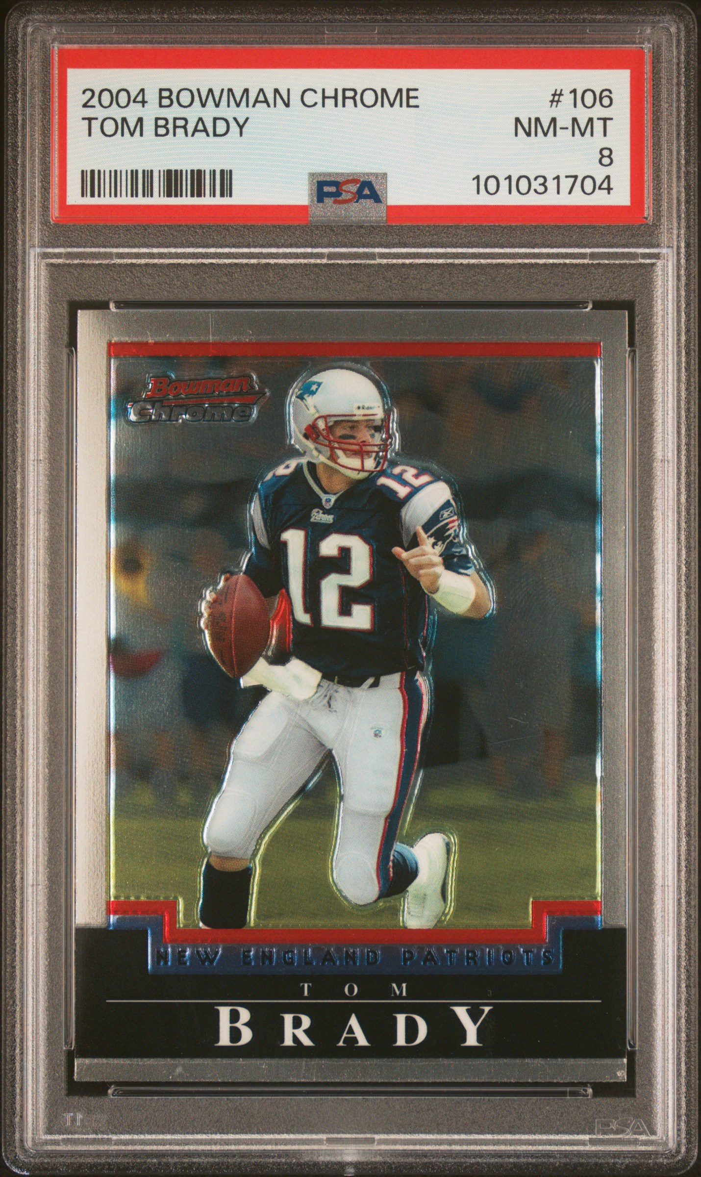 2004 Bowman Chrome Tom Brady #106 Nm-Mt 8 front
