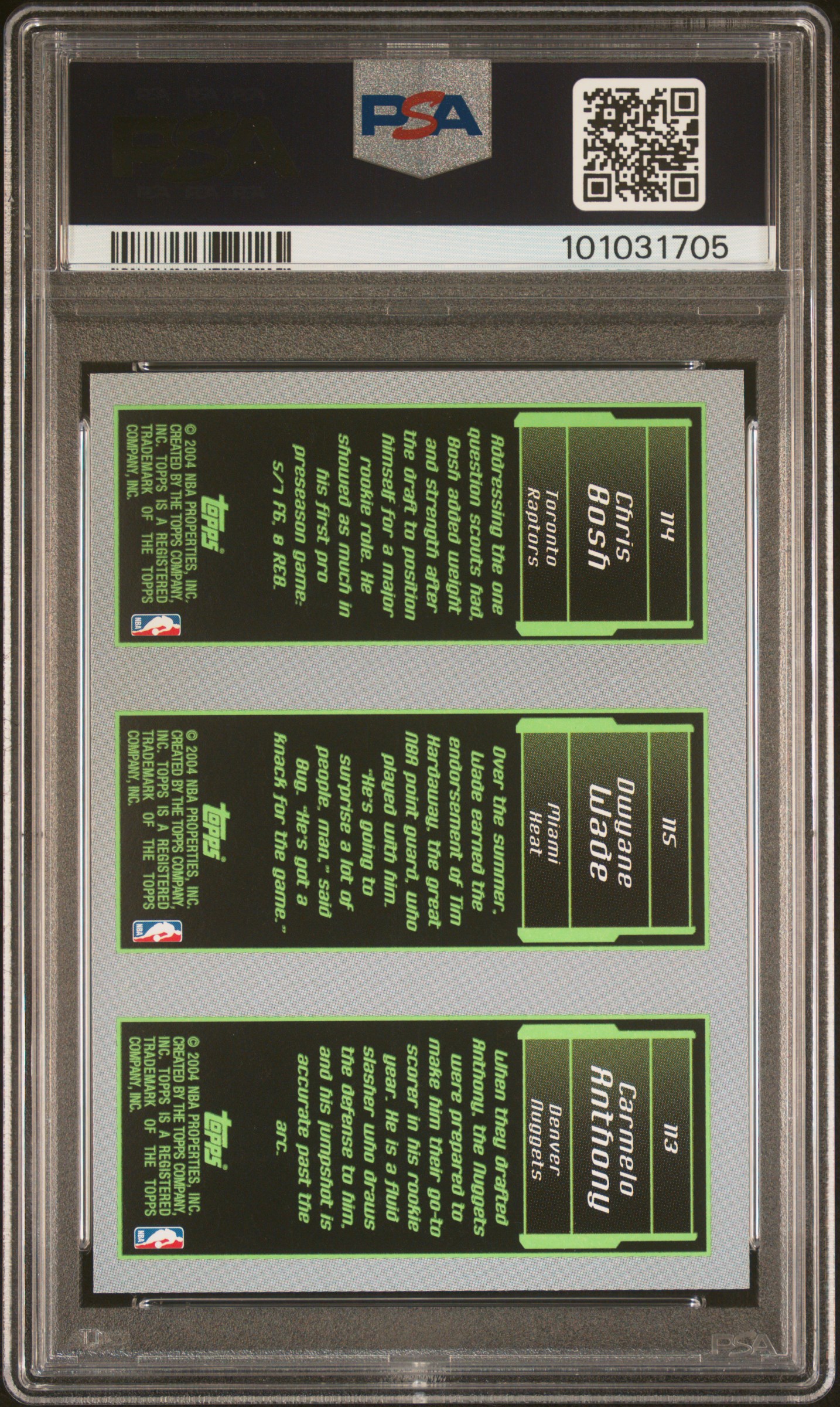 2003 Topps Rookie Matrix C.anthony/D.wade (C.bosh) Ex-Mt 6 back