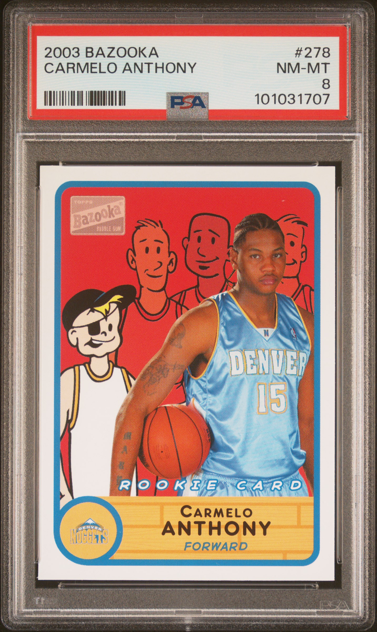 2003 Bazooka Carmelo Anthony #278 Nm-Mt 8 front