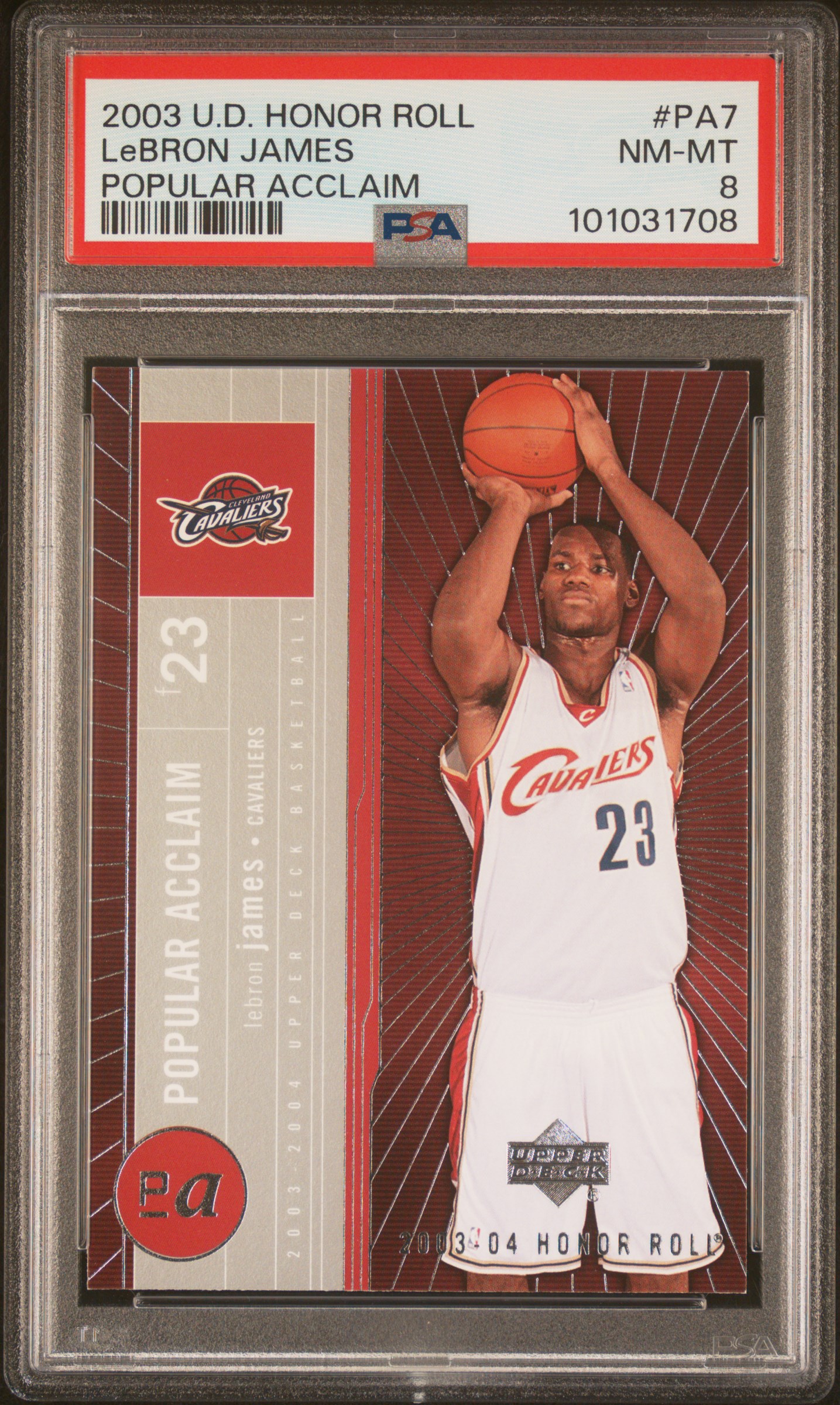 2003 Upper Deck Honor Roll Popular Acclaim Lebron James #Pa7 (Popular Acclaim) Nm-Mt 8 front