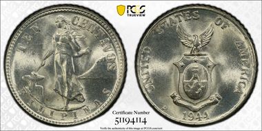 1944-D 10C MS66