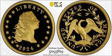 2024 $1 Flowing Hair High Relief Au 230th Anniversary First Strike PR70DCAM