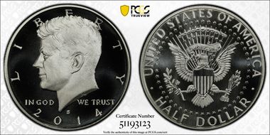 2014-S 50C Enhanced - Silver 50th Anniversary Set MS70PL