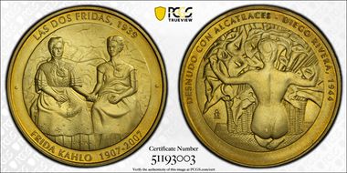 2007-Mo Medal Frida K. and Diego R. Brass MS68