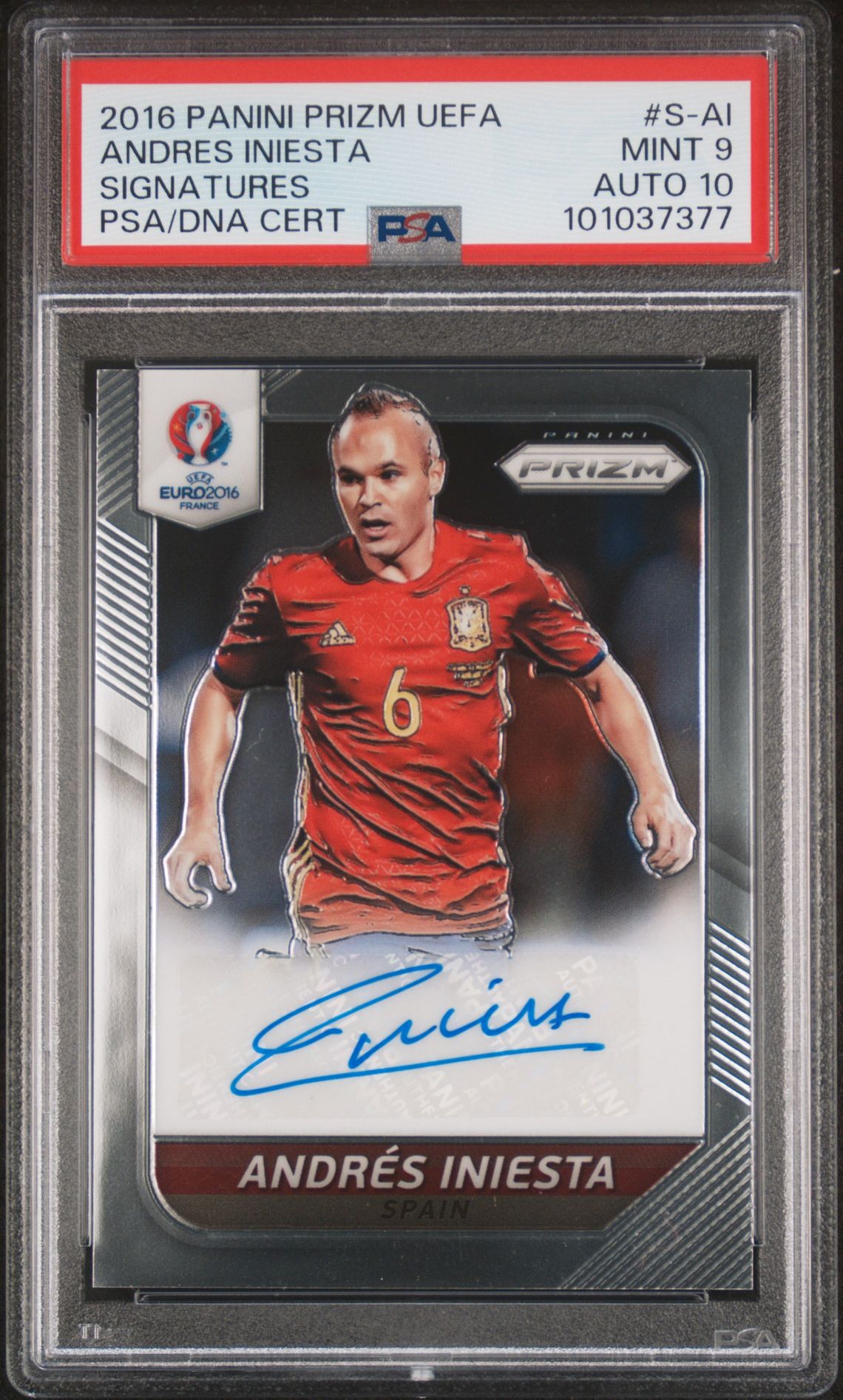 2016 Panini PANINI PRIZM UEFA SIGNATURES #S-AI Andres Iniesta front