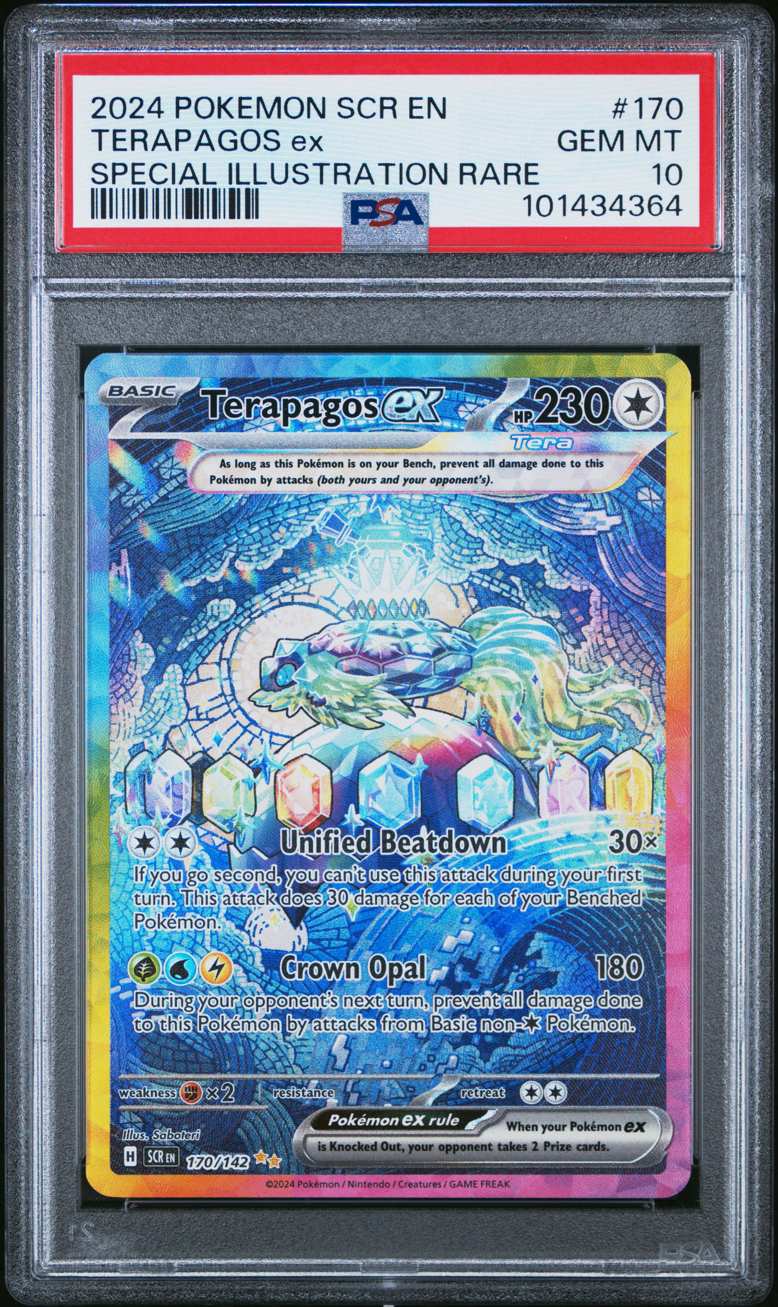 2024 #170 Terapagos EX PSA 10 Scr EN-Stellar Crown