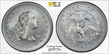 2024 Medal Flowing Hair Ag w/ 230 Privy 230th Anniversary First Strike MS70