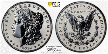 2024-S $1 Morgan Dollar Rev PR Two-Coin Reverse Proof Set First Strike PR70