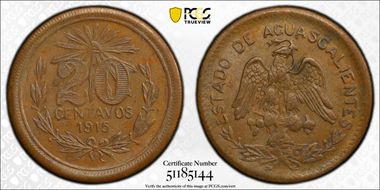 1915 20C KM-606, GB-23 RE Curved 2 MS62BN
