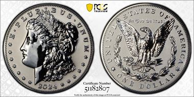 2024-S $1 Morgan Dollar Rev PR Two-Coin Reverse Proof Set PR70