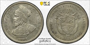 1904 25C KM-4  Ag AU55